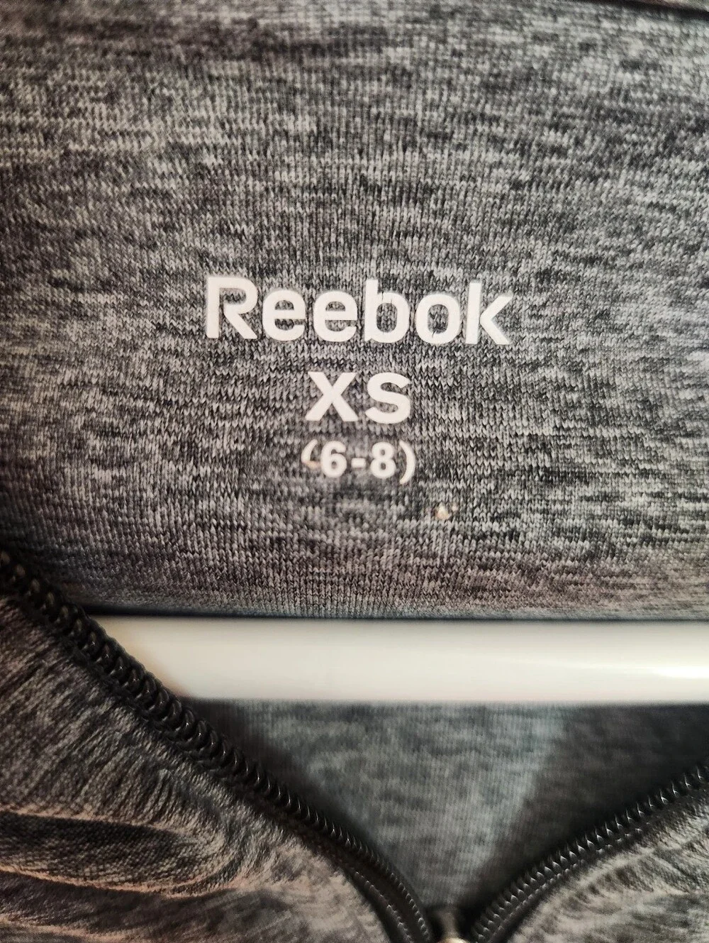 Reebok Girls XS (6-8) Heather Gray And Pink Zip Up Jacket With Hood